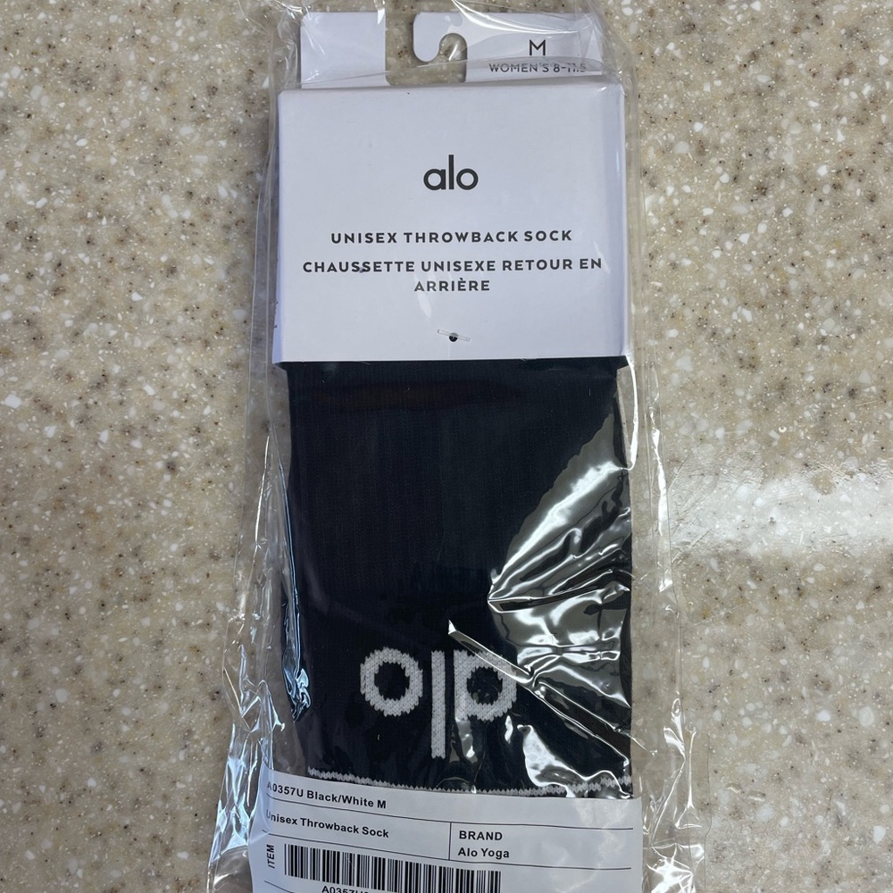 ALO Yoga Black and White Unisex Socks Throwback
